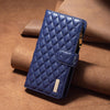 For Samsung Galaxy A56 5G Diamond Lattice Zipper Wallet Leather Flip Phone Case(Blue)