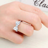 Female Fashion Lovely Bowknot Design Zircon Ring, Ring Size:10