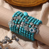 S2203-12 Cross Women Beaded Bracelet Turquoise Ethnic Style Charm Jewelry