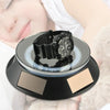 14cm  Solar Energy Spinning Display Stand with LED Light for Jewelry Crystal Product Display, Style: Black Transparent