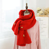 Winter Students All-Match Knitting Thickening Warm Small Fresh Scarf, Size:210 x 40cm(Avocado-Scarlet)