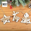 Wooden Cartoon Christmas Tree Ornament Christmas Scene Decoration Supplies(Five-pointed Star)
