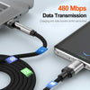 ENKAY 2 in 1 PD 100W / 27W 180 Degrees Rotation Magnetic Type-C / 8 Pin Fast Charging Data Cable with LED Light, Length:1m