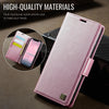 For iPhone 11 Pro Max AutSpace A11 Side Buckle MagSafe Magnetic RFID Phone Leather Case(Rose Gold)