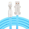 Mech Series 6A 120W USB to 8 Pin 180-degree Metal Plug Fast Charging Cable, Length: 1.2m(Blue)