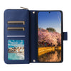 For Samsung Galaxy A25 Nine-card Slots Zipper Wallet Bag Leather Phone Case(Blue)