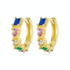 S925 Sterling Silver Gold Plated Zircon Colorful Earrings(BSE974)