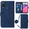 For Alcatel 1L 2021 Crossbody 3D Embossed Flip Leather Phone Case(Blue)