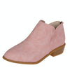 Autumn And Winter Pointed Low-Heeled Boots Women Low Tube Boots, Shoe Size:42(Pink)