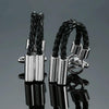 Men Brass Plated Shirt Cufflinks, Color: Black Double Leather Rope