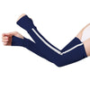 1 Pair Sunscreen Ice Silk Sleeves Outdoor Cycling Driving UV Protection Sleeves, Size: M(Navy+White)