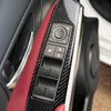 Car Carbon Fiber Window Glass Lifting Panel Button Decorative Sticker for Lexus IS250 2013-, Left Drive B Style