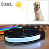 Medium and Large Dog Pet Solar + USB Charging LED Light Collar, Neck Circumference Size: L, 50-60cm(White)