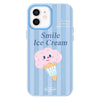 For iPhone 11 Skin Feeling Jelly TPU Hybrid PC Phone Case(Smiling Ice Cream Blue)
