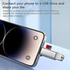 2 in 1 8 Pin to USB and TF Card Reader Adapter(Grey)