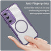 For Samsung Galaxy S24 5G Carbon Fiber Texture MagSafe Translucent Phone Case(Purple)