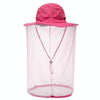 Summer Outdoor Sports Anti-mosquito Net Sun Hat Fisherman Hat, Size:L(Rose Red)