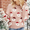 Autumn and Winter Christmas Ladies Sweater Sheath Knit Top, Size: S(Pink)