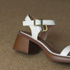 Summer Platform Mid Heel Open Toe Sandals, Size: 39(White)