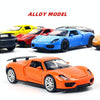 1:36 Three-door Open Alloy Sports Car Model Pull Back Car Boy Toy(Orchid Orange)