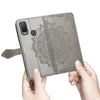For Alcatel 1L 2021 Mandala Flower Embossed Horizontal Flip Leather Case with Holder & Three Card Slots & Wallet & Lanyard(Gray)
