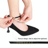 High Heel Shoes Prevent Heel Drop Shoelaces Four-Leaf Grass Shoelace Buckle(Matt Black)