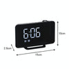 Projection LED Large Screen Display Alarm Clock Radio Electronic Clock(Black Shell White Lamp)