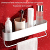 Toilet Shelf No-Punch Bathroom Storage Rack, Specification: 30cm With Towel Rod Black