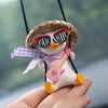 Car Cartoon Duck Rear View Mirror Interior Pendant(Brown Guitar Duck)