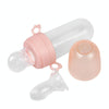 Portable Dual-purpose Baby Food Feeding Spoon Fruit Vegetable Silicone Feeding Pacifier Bottle(Pink)