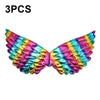3 PCS Children Prom Dress Up Wings Elf Colorful Wings Party Costume Props(Deep Rainbow)