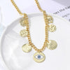 N2211-2 Eye Seven Pendant Female Necklace Simple Multi-Pendant Necklace