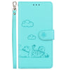 For Realme 13+ Global Cute Cats RFID Leather Phone Case(Green)