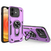 For iPhone 12 Metal Rotating Bracket TPU + PC Magnetic Phone Case(Purple)