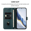 For Samsung Galaxy S22+ 5G Line Splicing Buckle Retro Leather Phone Case(Dark Green)