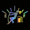 Female Pull Fuel Tank Pointer To Full Hellaflush Reflective Vinyl Car Sticker (Colour)