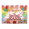 150x100cm Children Birthday Background Cloth Carnival Gay Party Birthday Theme Background Banner Circus Background Hanging Flag