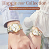 1pair OLEVS 5563 Couple Luminous Waterproof Quartz Watch(White + Gold)