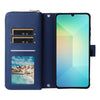 For Samsung Galaxy A06 Nine-card Slots Zipper Wallet Bag Leather Phone Case(Blue)
