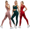 Women Sports Bra and Leggings Two-Piece Set Yoga Wear Fitness Set, Size: L(Black)
