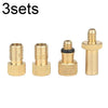 3sets 4 in 1 Gold SV/AV/DV Bicycle Valve Adapter Set Bike Ball Pump Accessories