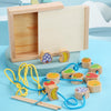 Monki Children Wooden Fruits Beads Building Blocks Wearing Rope Game Puzzle Toys