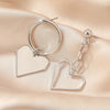 E2112-10 White K Asymmetric Love Love Silver Needle Earrings Simple Earrings