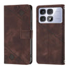 For Redmi K70 Ultra 5G Global Skin-feel Embossed Leather Phone Case(Brown)