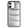 For iPhone 11 Carbon Fiber Texture Down Jacket Phone Case(Silver)