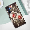 For Samsung Galaxy A26 5G Colored Drawing Pattern Plain Weave Leather Phone Case(Roses On Black)