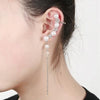 Women Fashion Tassel Left Ear Alloy Clip Earrings Snow Ear Bone Clip(silver)