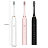 Rechargeable Ultrasonic Soft Bristle Electrical Toothbrushes Flosser 6 Gear With 4 Brushes(Black)