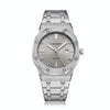 CAGARNY 6885 Simple Stone Surface Quartz Steel Band Watch For Men(Silver Shell Grey Surface)