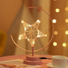 Star Moon Shape Iron Night Light Decorative Light, USB Version (Pink)